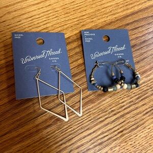 Universal Thread Gold and Beaded Earrings Set